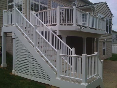 Deck and patio below