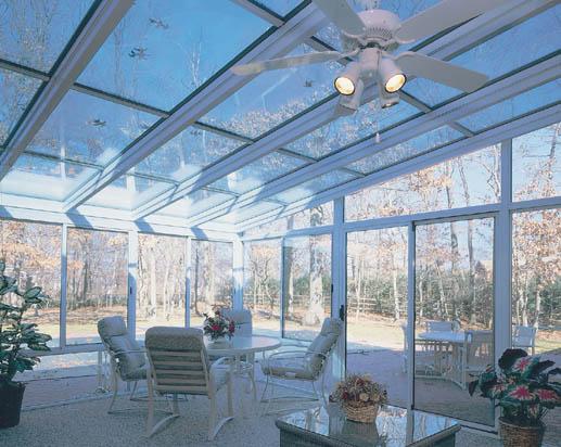 Glass ceiling shed style sunroom